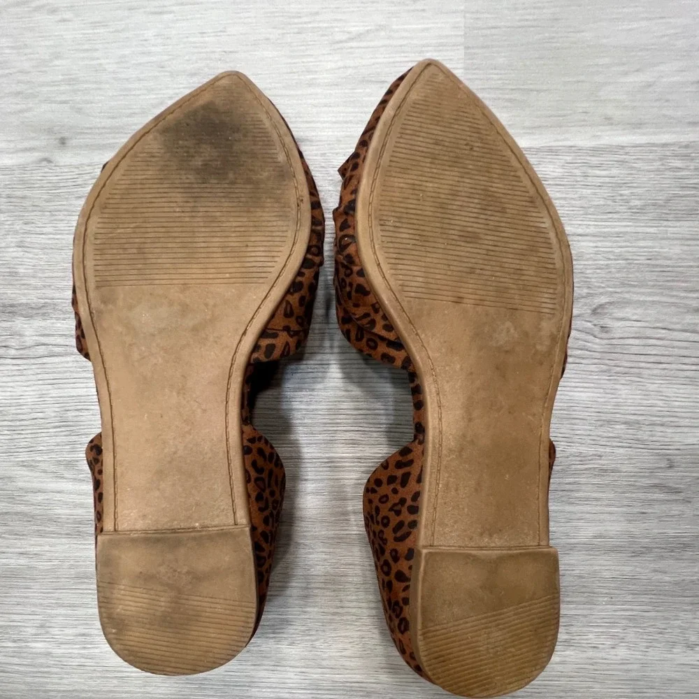 Torrid Womens Bow Pointed Toe DOrsay Flats Shoes Size 8WW‎ Brown Leopard Print